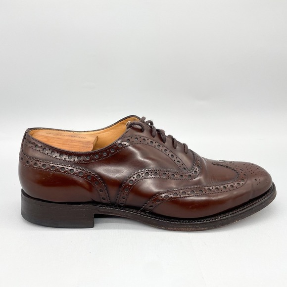 Church\'s Mens 9.5G/ 10.5 Burwood Oxford Shoes Brown Leather Brogue Wingtip Dress